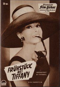8g194 BREAKFAST AT TIFFANY'S German program '61 different images of sexy elegant Audrey Hepburn!