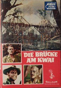 8g196 BRIDGE ON THE RIVER KWAI German program '58 William Holden, Guinness, David Lean, different!