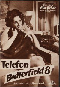 8g199 BUTTERFIELD 8 German program '60 many different images of sexy callgirl Elizabeth Taylor!
