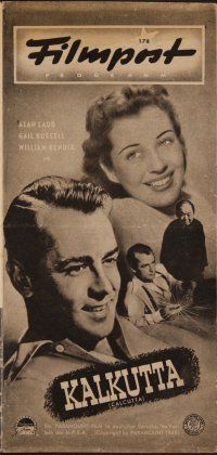 8g140 CALCUTTA German program '48 different images of Alan Ladd & sexy Gail Russell in India!