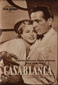 8g204 CASABLANCA German program '52 Humphrey Bogart, Ingrid Bergman, Michael Curtiz, different!