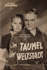 8g210 CITY FOR CONQUEST German program '50 boxer James Cagney & beautiful Ann Sheridan, different!