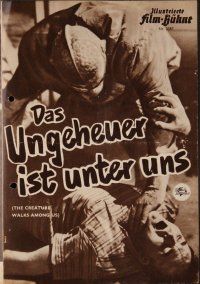8g221 CREATURE WALKS AMONG US German program '56 many different images of monster attacking!
