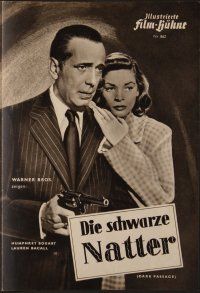 8g225 DARK PASSAGE German program '50 different images of Humphrey Bogart & sexy Lauren Bacall!