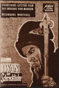 8g297 IVAN THE TERRIBLE PART TWO German program '60 Eisenstein's Ivan Groznyy II: Boyarsky zagovor!