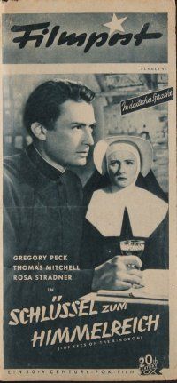 8g145 KEYS OF THE KINGDOM German program '47 religious Gregory Peck, Vincent Price, different!