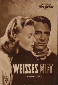 8g343 NOTORIOUS German program '51 Hitchcock, different images of Cary Grant & Ingrid Bergman!