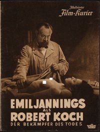 8g053 ROBERT KOCH, DER BEKAMPFER DES TODES German program '39 Emil Jannings with nude corpse!