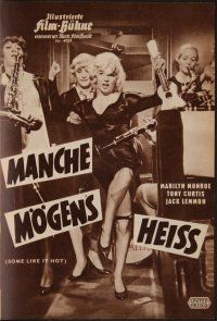 8g392 SOME LIKE IT HOT Film-Buhne German program '59 Marilyn Monroe, Curtis & Lemmon, different!
