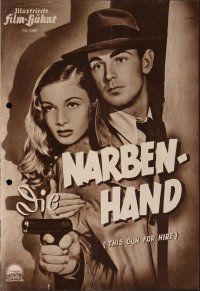 8g406 THIS GUN FOR HIRE German program '52 different images of Alan Ladd & sexy Veronica Lake!