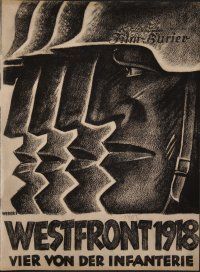 8g067 WESTFRONT 1918 German program '30 G.W. Pabst anti-war classic, cool different images!