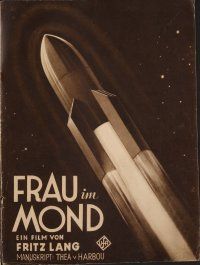 8g072 WOMAN IN THE MOON German program '29 Fritz Lang's Frau im Mond, cool rocket artwork!
