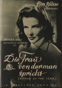 8g424 WOMAN OF THE YEAR German program '47 different images of Spencer Tracy & Katharine Hepburn!