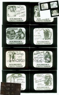 8h019 LOT OF 11 HOLBROOK'S CONFECTIONERY GLASS SLIDES lot '20s wonderful ice cream & candy ads!