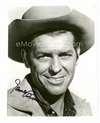 8h060 JAMES BROWN signed 8x10 REPRO still '80s intense head & shoulders portrait in cowboy hat!