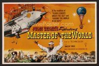 8h282 MASTER OF THE WORLD English pressbook '61 Jules Verne, Vincent Price, art of flying machine!