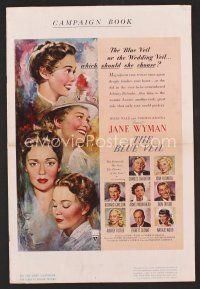 8h254 BLUE VEIL pressbook '51 Charles Laughton, Jane Wyman, Joan Blondell, full color cover!
