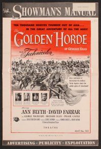 8h264 GOLDEN HORDE pressbook '51 Marvin Miller as Genghis Khan & sexy Ann Blyth!