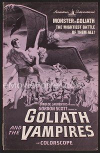 8h265 GOLIATH & THE VAMPIRES pressbook '64 Gordon Scott saves kidnapped women from an evil zombie!