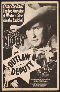 8h290 OUTLAW DEPUTY pressbook '35 two-gun ace of western stars Tim McCoy is in the saddle!