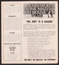 8h291 PAL JOEY pressbook '57 Frank Sinatra with sexy Rita Hayworth & Kim Novak!
