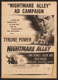 8h287 NIGHTMARE ALLEY pressbook supplement '47 smoking Tyrone Power, Joan Blondell, Coleen Gray