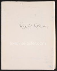 8h195 BAD DREAMS script August 20, 1987, screenplay by director Andrew Fleming!
