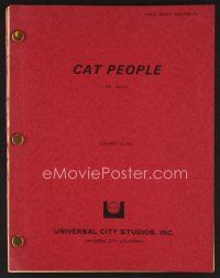 8h199 CAT PEOPLE revised final draft script January 15, 1981, screenplay by Alan Ormsby!