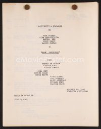 8h200 COME SEPTEMBER continuity & dialogue script June 2, 1961, screenplay by Shapiro & Richlin!