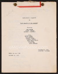 8h216 LOVE-SLAVES OF THE AMAZONS continuity & dialogue script Oct 1957, screenplay by Curt Siodmak!