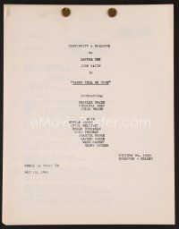8h235 TAMMY TELL ME TRUE continuity & dialogue script May 10, 1961, screenplay by Oscar Brodney!