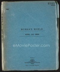 8h241 WOMAN'S WORLD revised final draft script April 20, 1954, screenplay by Lindsay & Crouse!