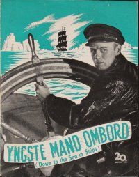 8h153 DOWN TO THE SEA IN SHIPS Danish program '52 Widmark, Lionel Barrymore, Stockwell, different!