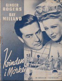 8h165 LADY IN THE DARK Danish program '48 different images of Ginger Rogers & Ray Milland!