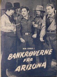 8h188 THUNDER TOWN Danish program '49 different image of Bob Steele surrounded by bad guys!
