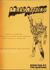 8h219 MARS ATTACKS! rewrite script '96 screenplay by Scott Alexander & Larry Kazaszewski!