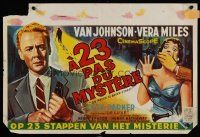 8j555 23 PACES TO BAKER STREET Belgian '56 cool artwork of Van Johnson & scared Vera Miles!