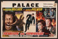 8j586 COUNTERFEIT TRAITOR Belgian '62 different art of William Holden & Lilli Palmer!