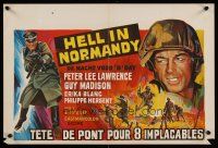 8j632 HELL IN NORMANDY Belgian '68 Guy Madison, Peter Lee Lawrence, cool WWII art!