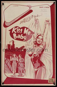 8j649 KISS ME BABY Belgian '63 Taffy O'Neil, Lili St. Cyr, art of super sexy burlesque dancer!
