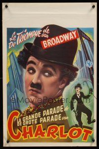 8j652 LA GRANDE PARADE DE CHARLOT Belgian '60s art of classic Charlie Chaplin in hat!