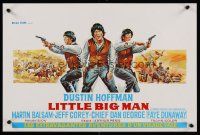 8j663 LITTLE BIG MAN Belgian '71 great wacky artwork of Dustin Hoffman, Arthur Penn!