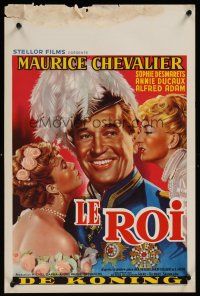 8j707 ROYAL AFFAIR Belgian '50 Marc-Glibert Sauvajon's Le roi starring Maurice Chevalier!