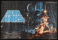 8j303 STAR WARS British quad '77 George Lucas classic sci-fi epic, art by Greg & Tim Hildebrandt!