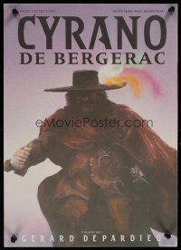 8j172 CYRANO DE BERGERAC Czech 11x16 '90 Gerard Depardieu, cool artwork by Zlin!