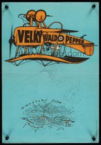 8j184 GREAT WALDO PEPPER Czech 11x16 '76 George Roy Hill, wacky different art by Karel Saudek!