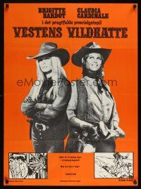 8j381 LEGEND OF FRENCHIE KING Danish '71 sexiest cowgirls Claudia Cardinale & Brigitte Bardot!