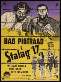 8j421 STALAG 17 Danish '53 William Holden, Robert Strauss, Billy Wilder WWII POW classic!