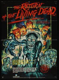 8j005 RETURN OF THE LIVING DEAD video Dutch '85 really cool different art of zombies & punk teens!