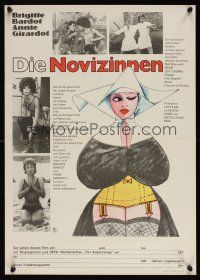 8j022 NOVICES East German 16x23 '73 Brigitte Bardot & Annie Girardot, art of sexy nun!